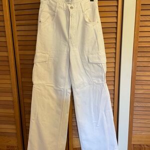Agolde White Denim Cargo Pants